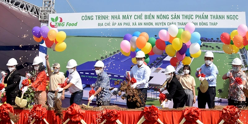 Vinh Hoan held the groundbreaking ceremony for TNG Foods in Dong Thap Province