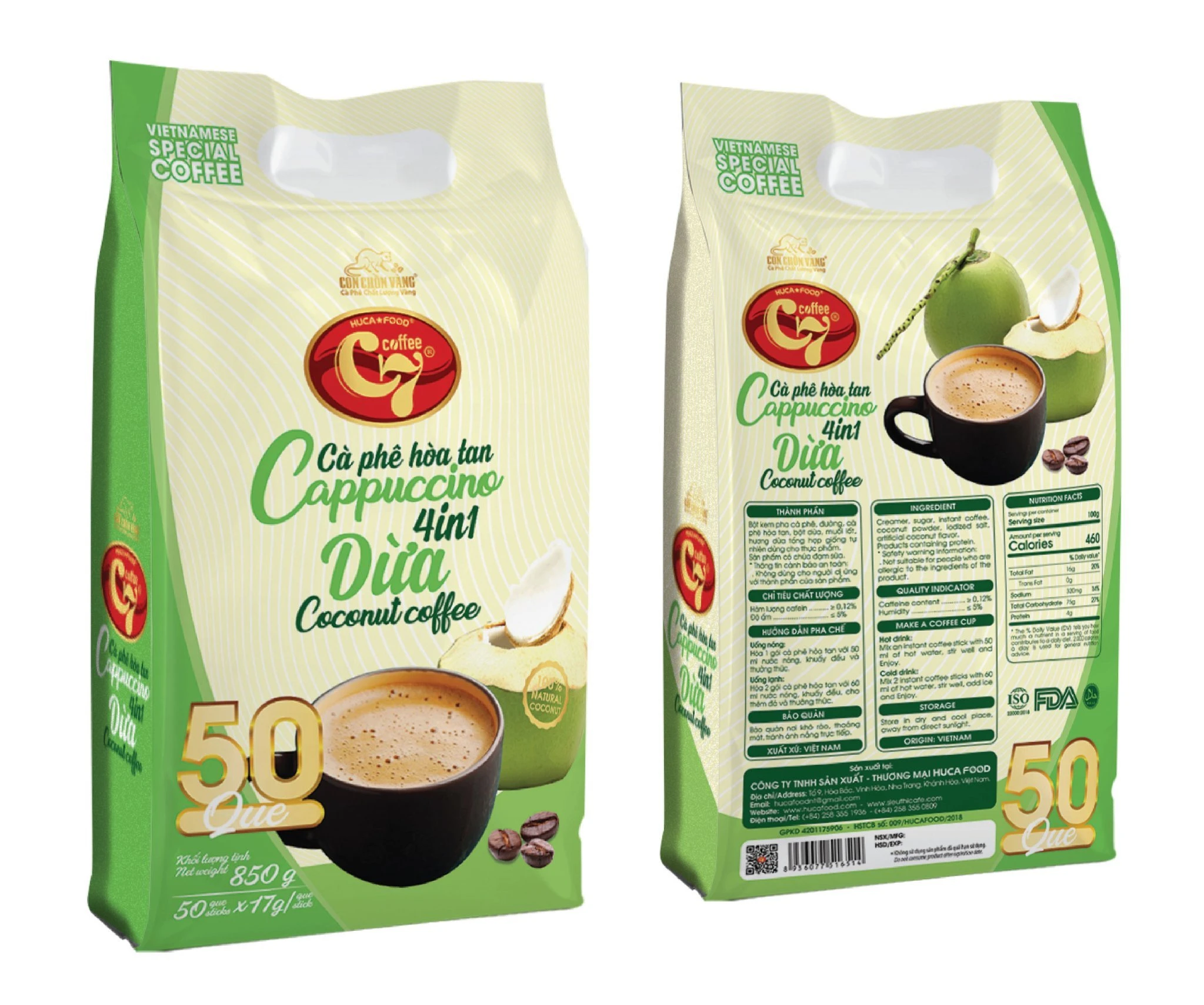 Golden Weasel C7 4in1 Cappuccino Instant Coconut Coffee