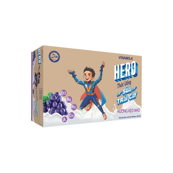 Hero Fruit Milk Drink Grape Candy Flavor