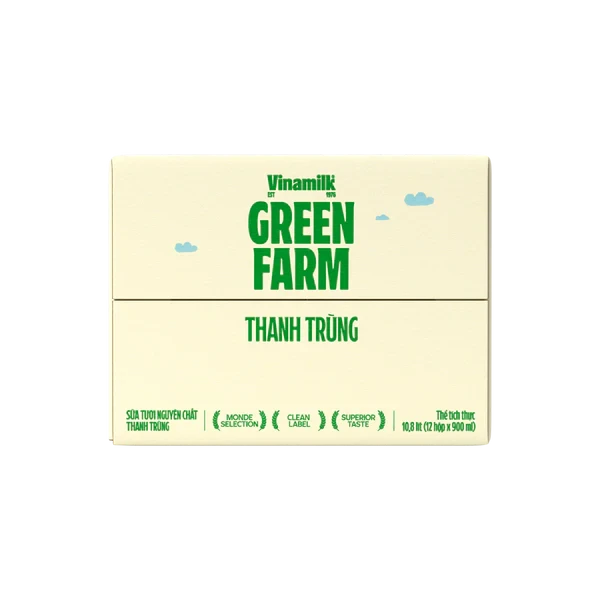 Vinamilk Green Farm Pure Fresh Milk Without Sugar