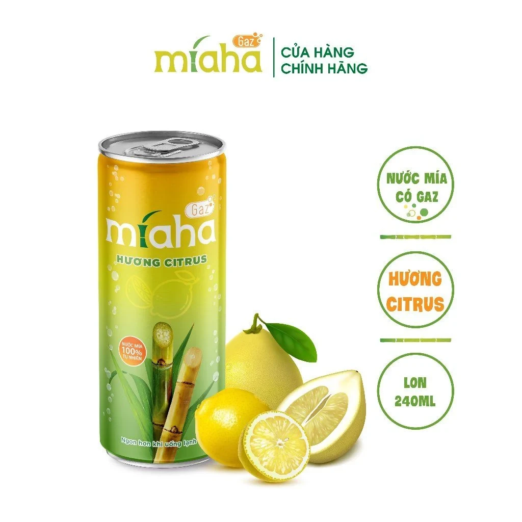 Mia-ha Gaz Carbonated Sugarcane Juice Citrus Flavor