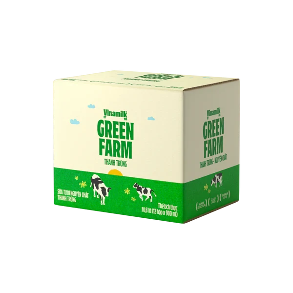 Vinamilk Green Farm Pure Fresh Milk Without Sugar