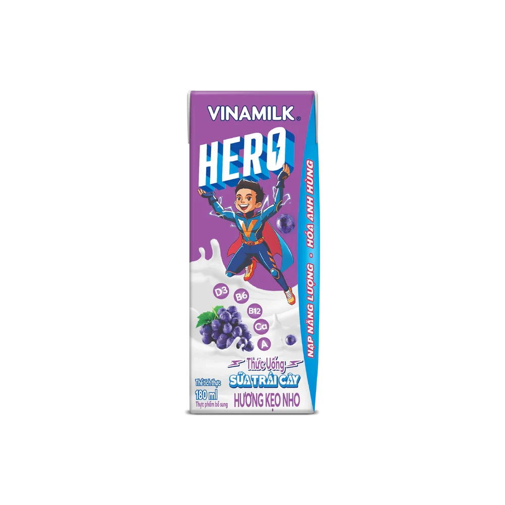 Hero Fruit Milk Drink Grape Candy Flavor